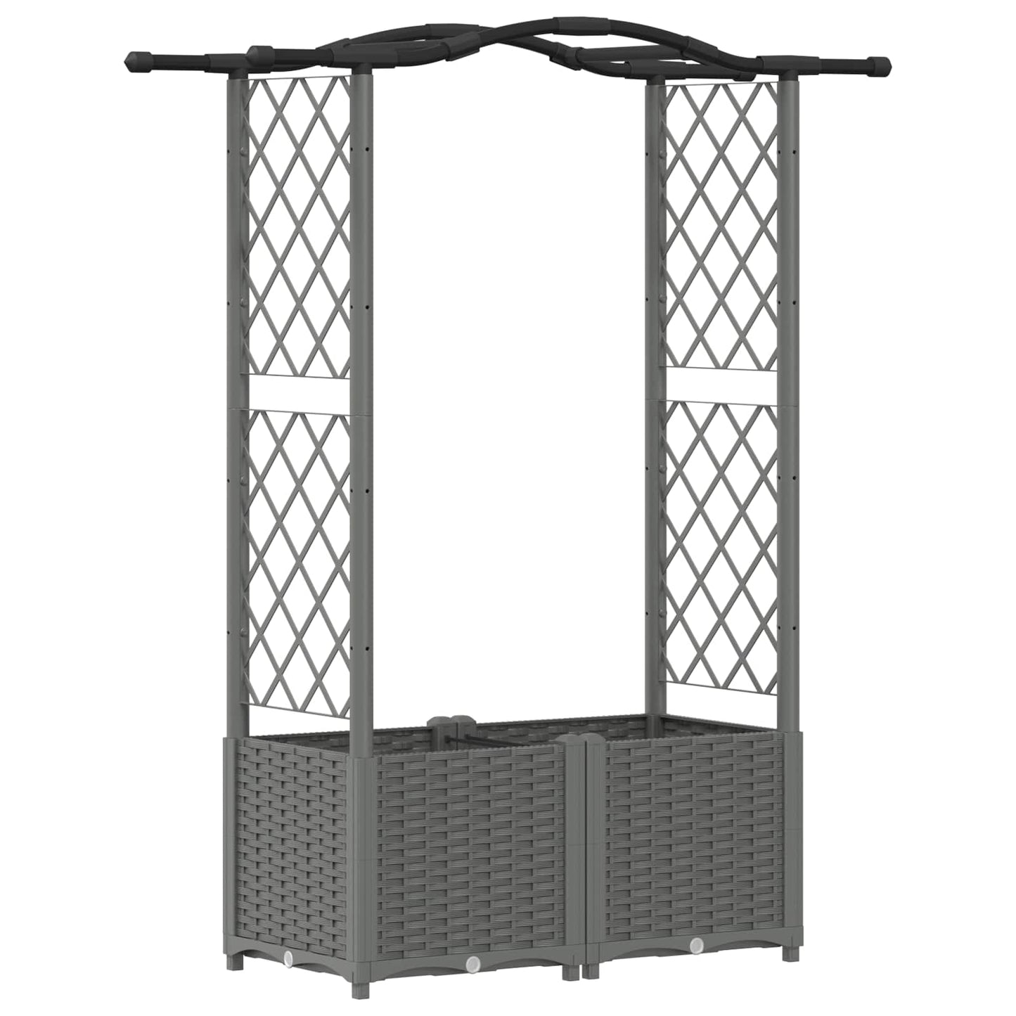Raised Bed with Trellis and Roof Light Grey 125 x 40 x 138 cm