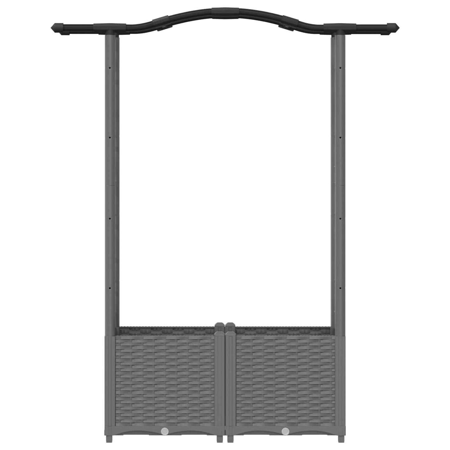 Raised Bed with Trellis and Roof Light Grey 125 x 40 x 138 cm