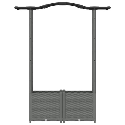 Raised Bed with Trellis and Roof Light Grey 125 x 40 x 138 cm
