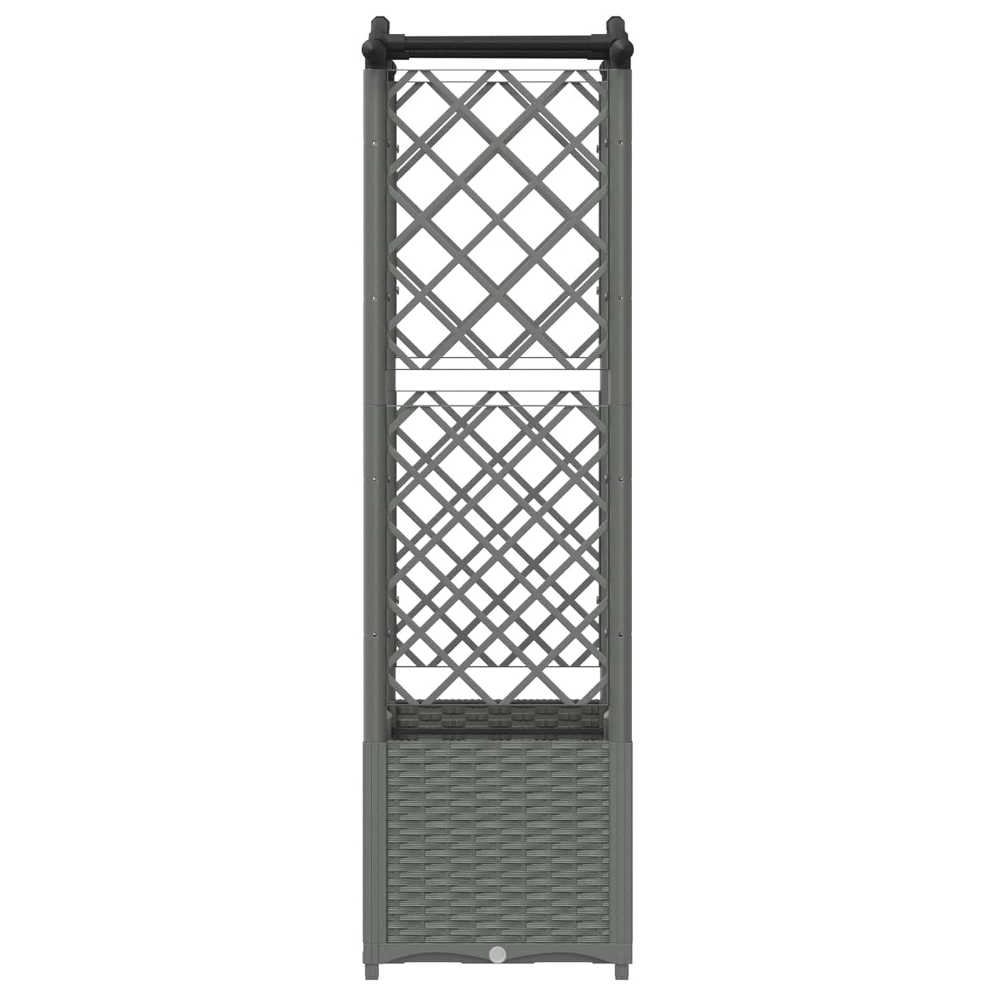 Raised Bed with Trellis and Roof Light Grey 125 x 40 x 138 cm