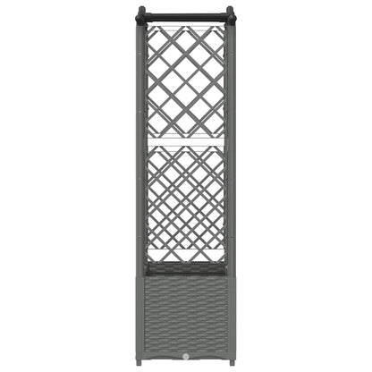 Raised Bed with Trellis and Roof Light Grey 125 x 40 x 138 cm