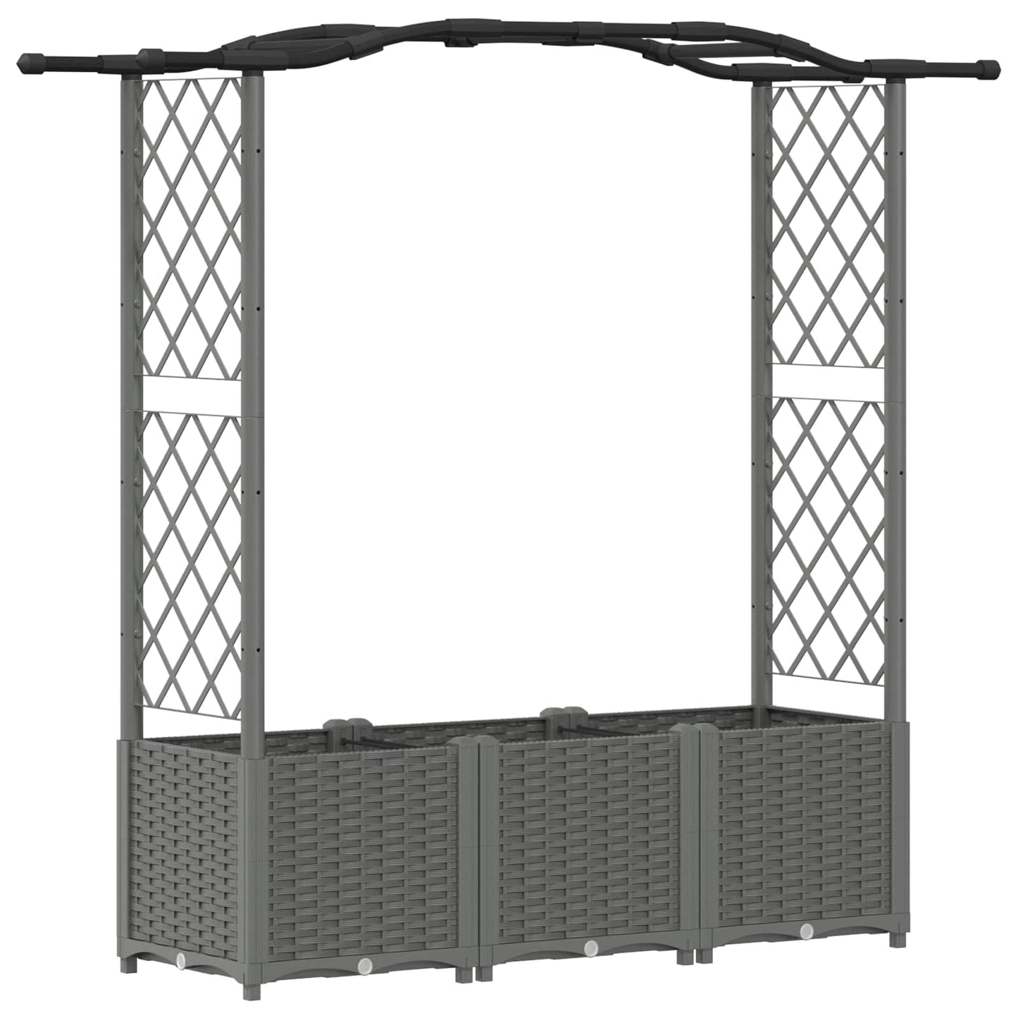 Raised Bed with Trellis and Roof Light Grey 164 x 40 x 142 cm