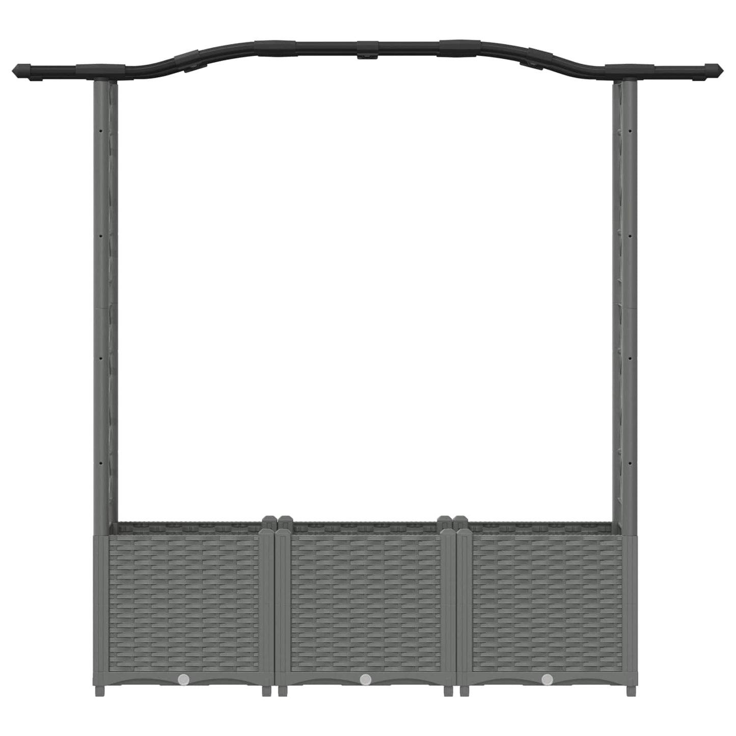 Raised Bed with Trellis and Roof Light Grey 164 x 40 x 142 cm