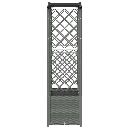 Raised Bed with Trellis and Roof Light Grey 164 x 40 x 142 cm