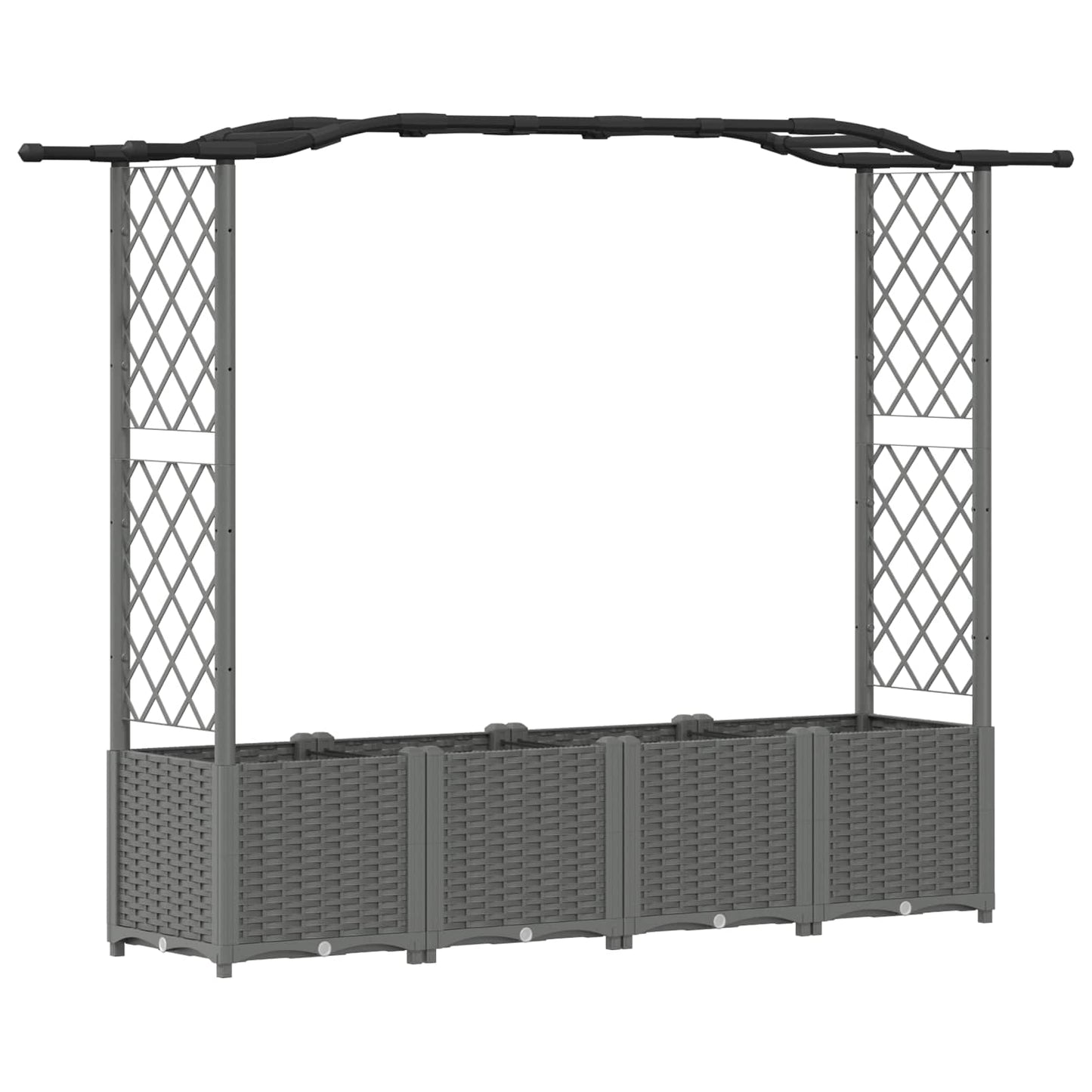 Raised Bed with Trellis and Roof Light Grey 204 x 40 x 141 cm
