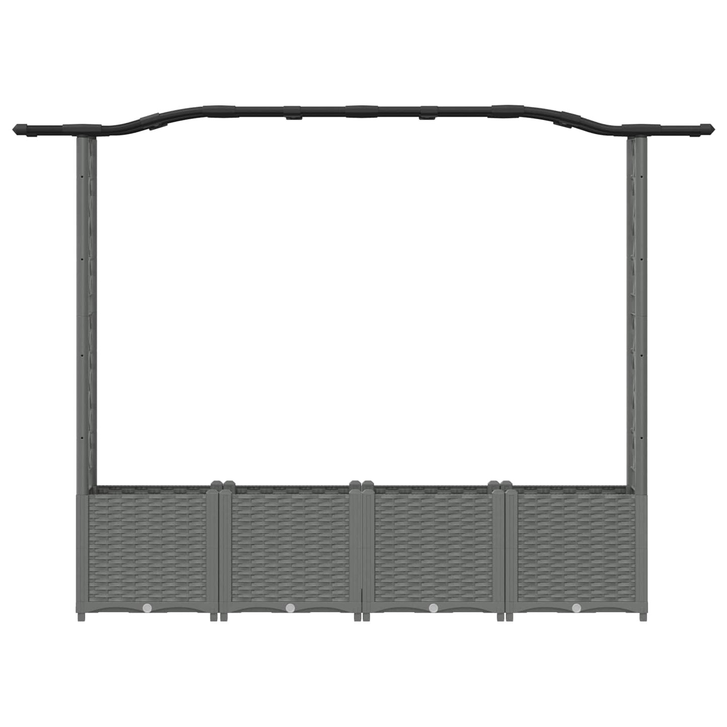 Raised Bed with Trellis and Roof Light Grey 204 x 40 x 141 cm