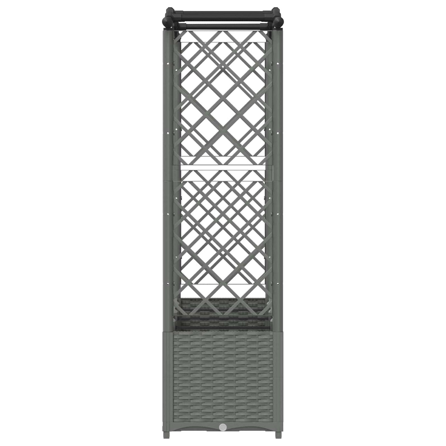 Raised Bed with Trellis and Roof Light Grey 204 x 40 x 141 cm
