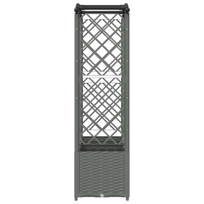 Raised Bed with Trellis and Roof Light Grey 204 x 40 x 141 cm