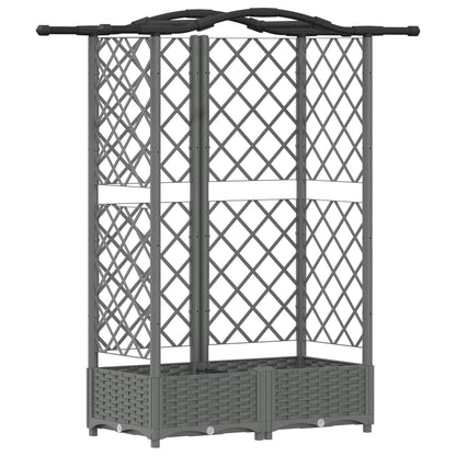 Raised Bed with Trellis and Roof Light Grey 124 x 40 x 123 cm