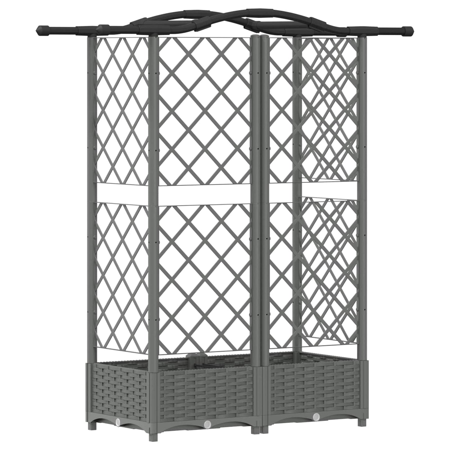 Raised Bed with Trellis and Roof Light Grey 124 x 40 x 123 cm
