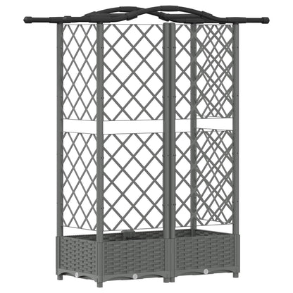 Raised Bed with Trellis and Roof Light Grey 124 x 40 x 123 cm