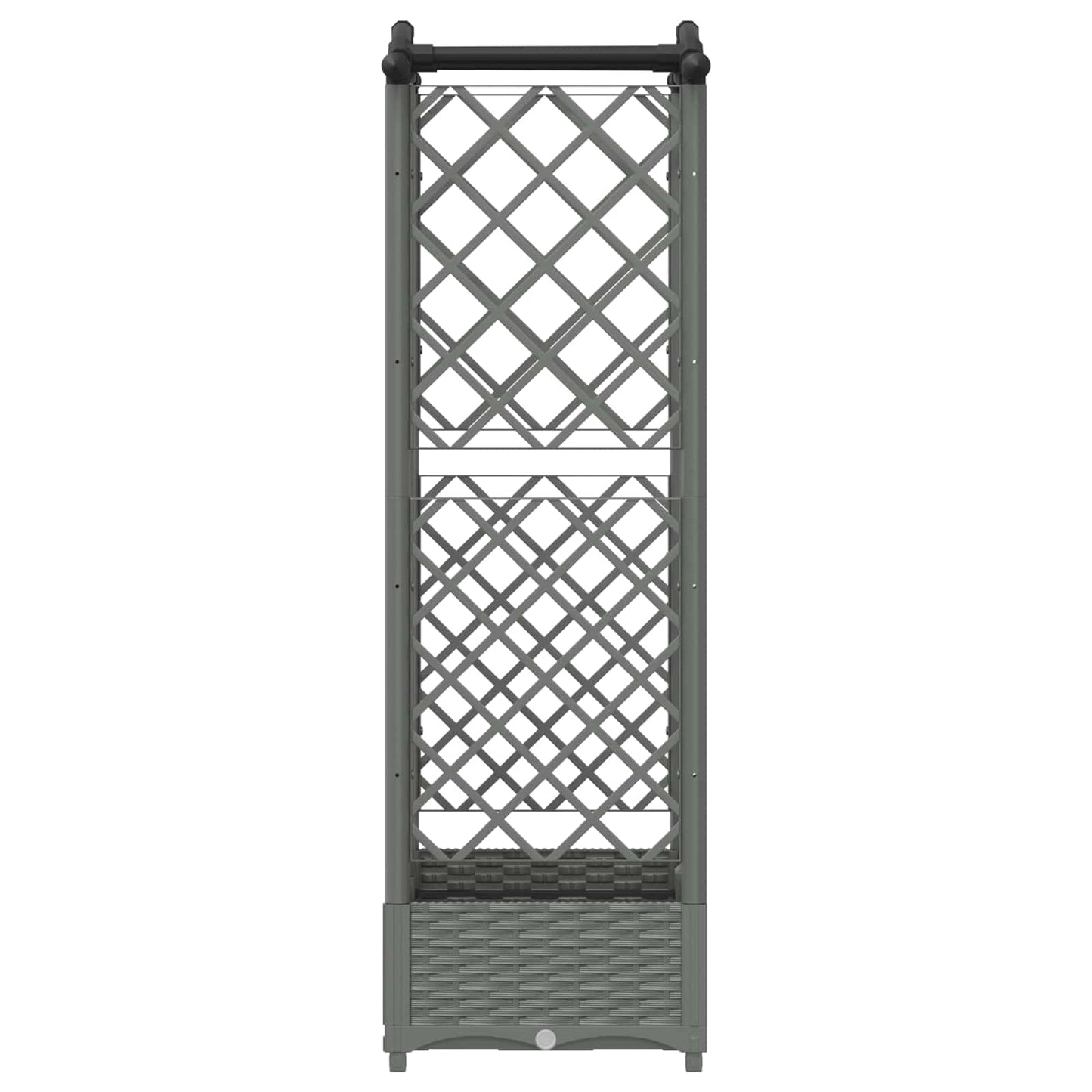 Raised Bed with Trellis and Roof Light Grey 124 x 40 x 123 cm