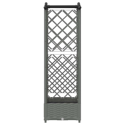 Raised Bed with Trellis and Roof Light Grey 124 x 40 x 123 cm
