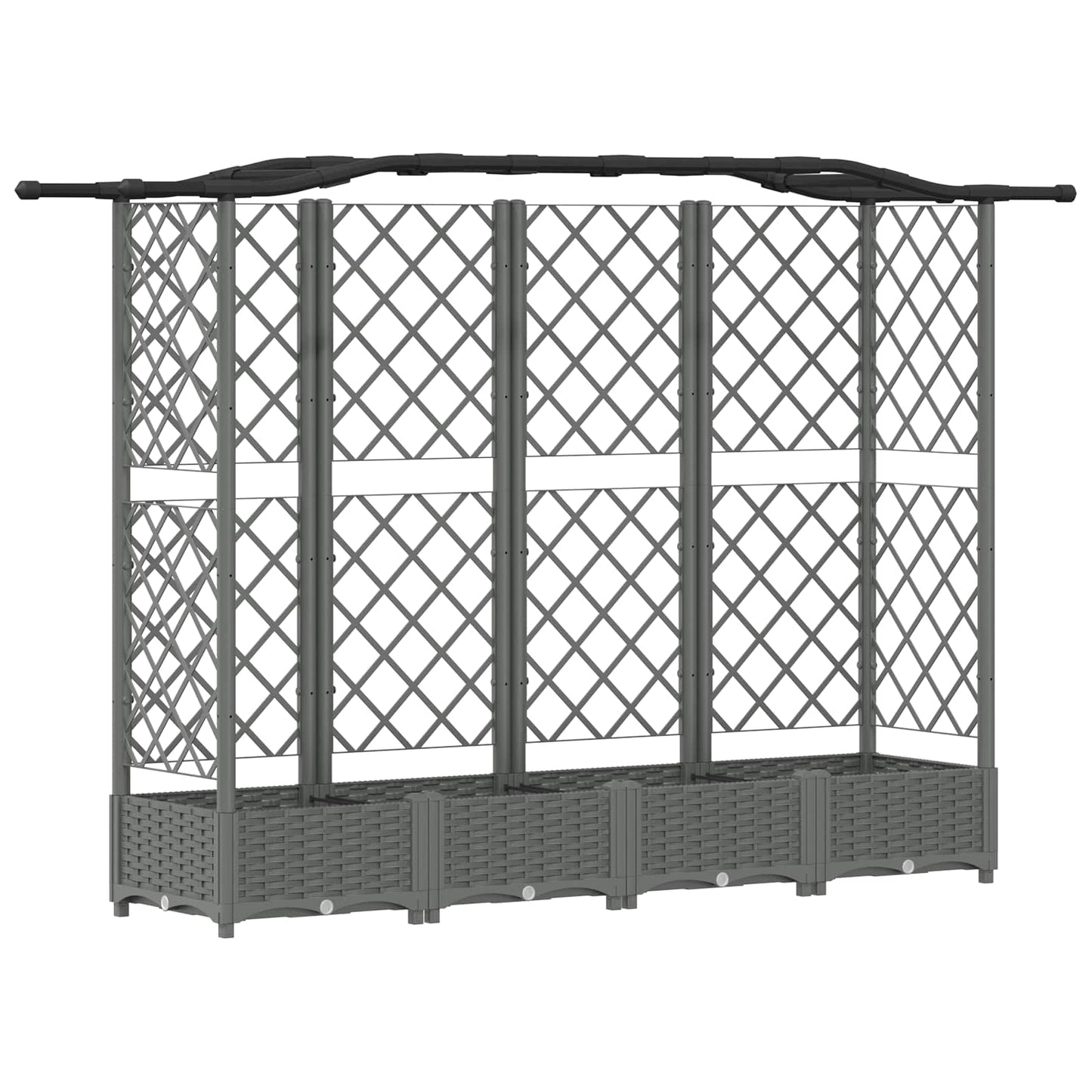 Raised Bed with Trellis and Roof Light Grey 203.5 x 40 x 123 cm