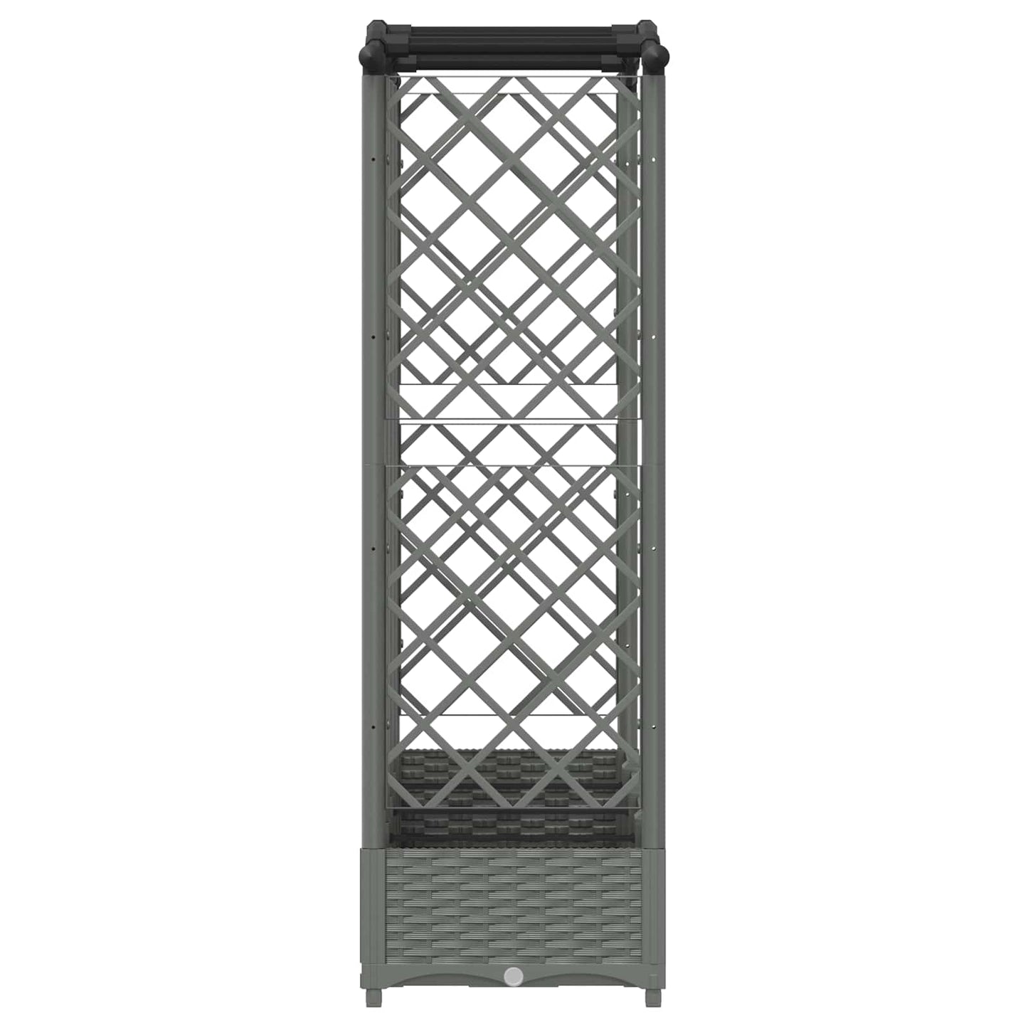 Raised Bed with Trellis and Roof Light Grey 203.5 x 40 x 123 cm