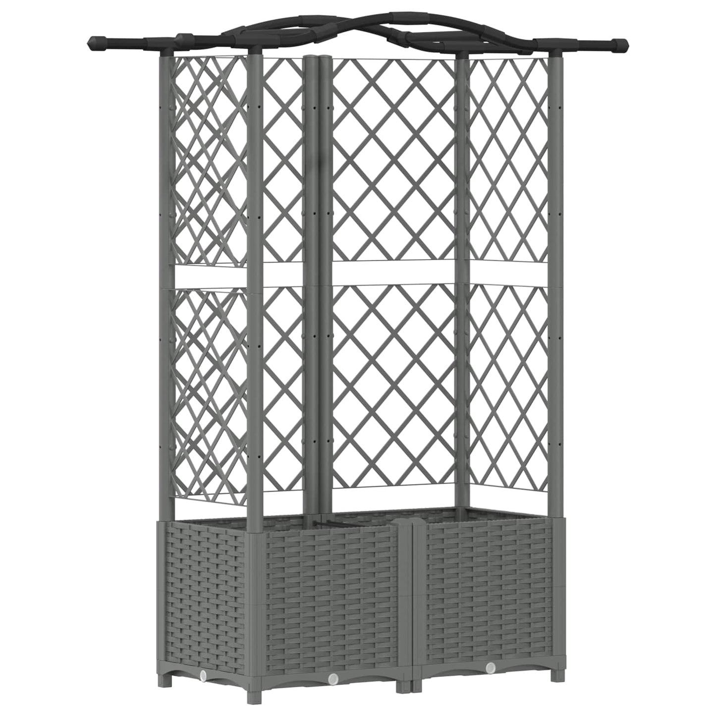 Raised Bed with Trellis and Roof Light Grey 122 x 40 x 138 cm