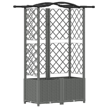 Raised Bed with Trellis and Roof Light Grey 122 x 40 x 138 cm
