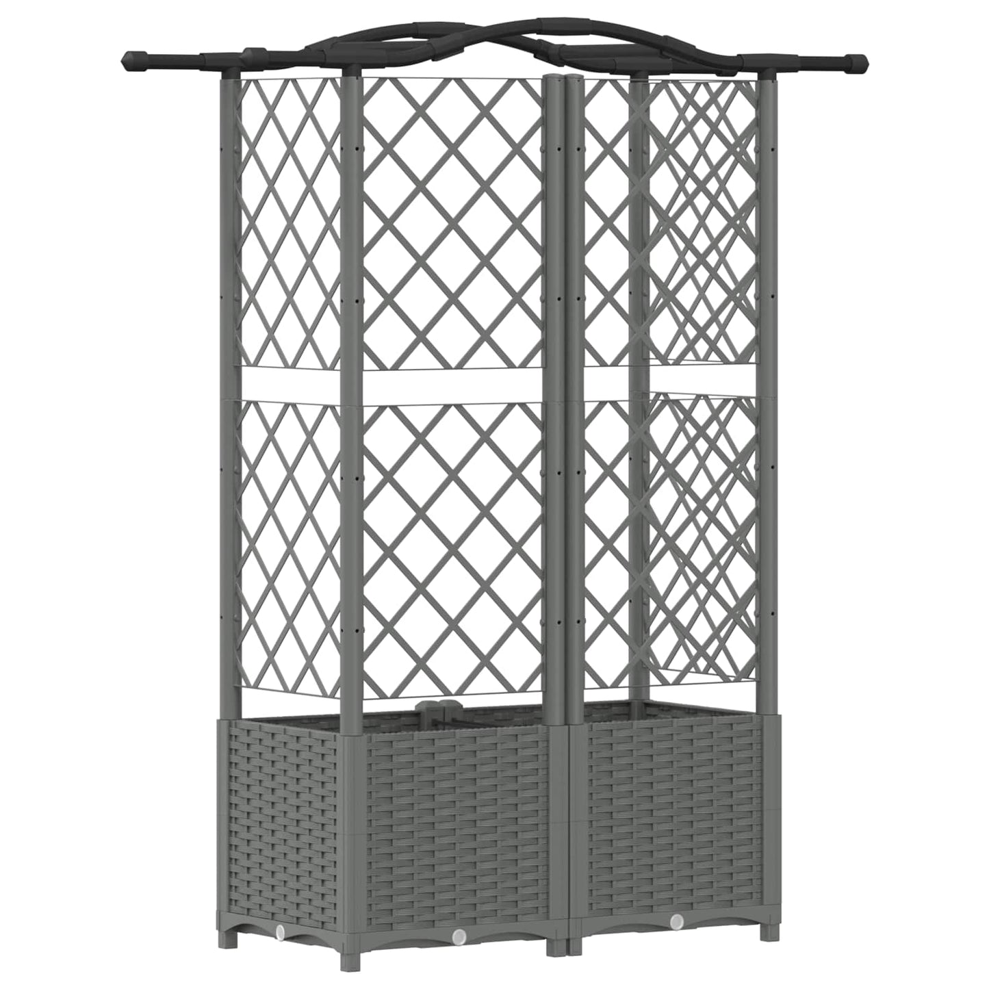 Raised Bed with Trellis and Roof Light Grey 122 x 40 x 138 cm