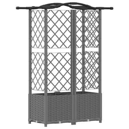 Raised Bed with Trellis and Roof Light Grey 122 x 40 x 138 cm