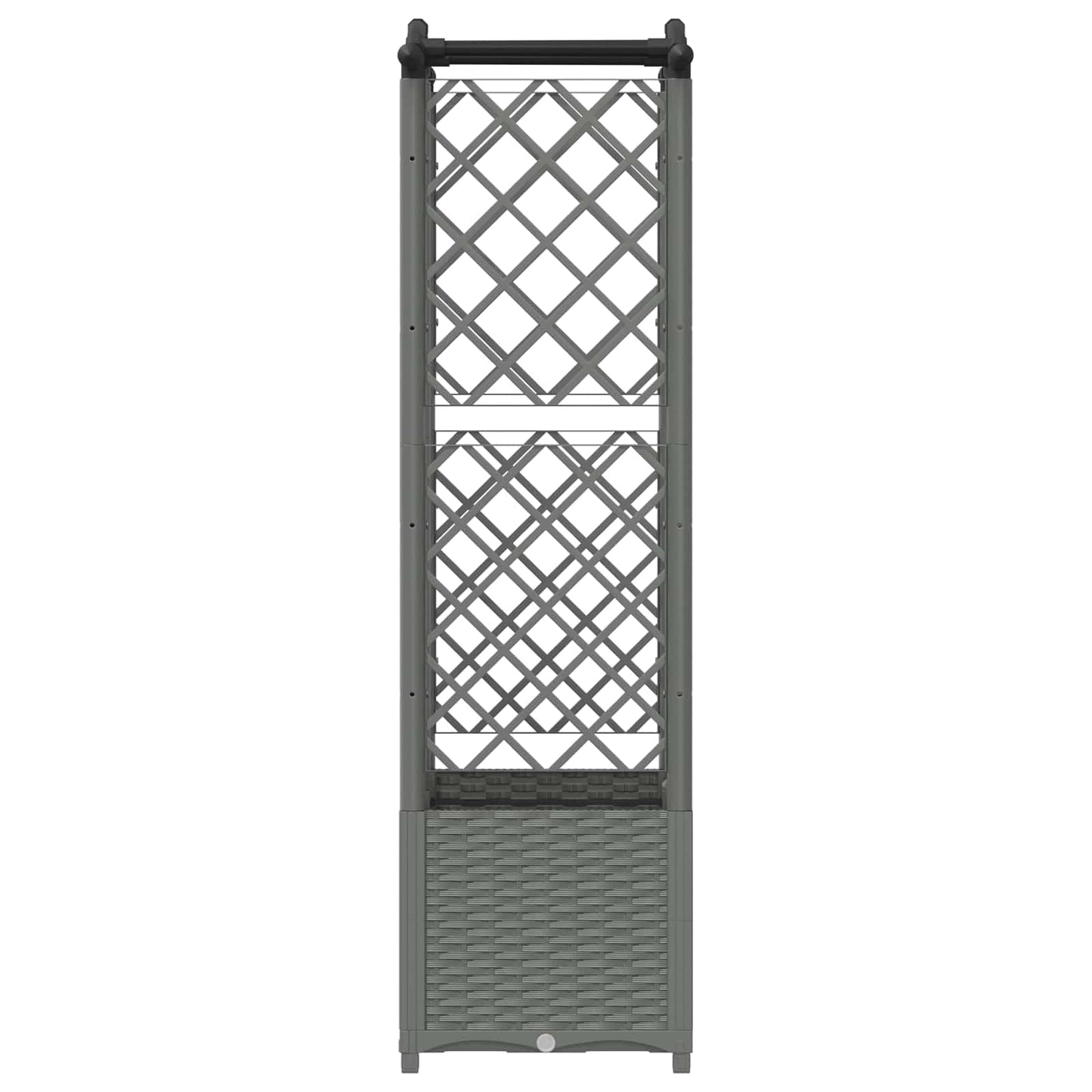 Raised Bed with Trellis and Roof Light Grey 122 x 40 x 138 cm