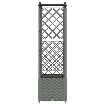 Raised Bed with Trellis and Roof Light Grey 122 x 40 x 138 cm