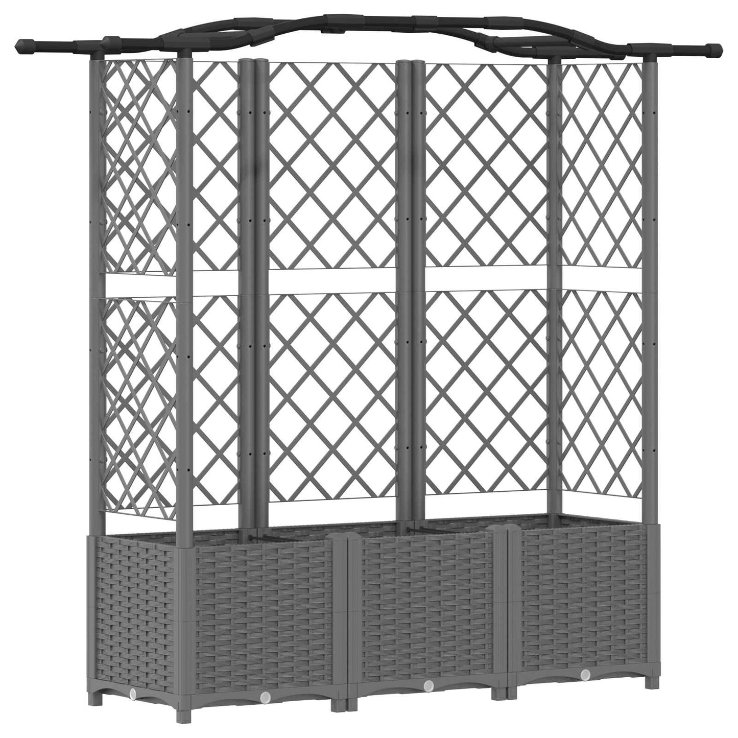 Raised Bed with Trellis and Roof Light Grey 163 x 40 x 138 cm