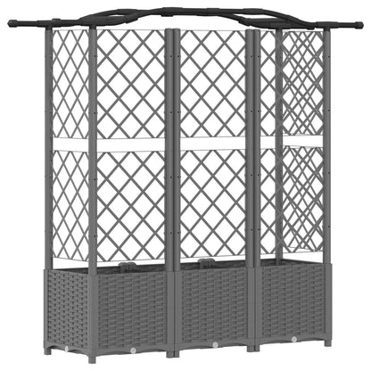 Raised Bed with Trellis and Roof Light Grey 163 x 40 x 138 cm