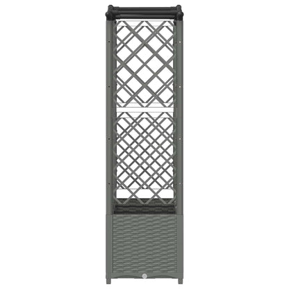 Raised Bed with Trellis and Roof Light Grey 163 x 40 x 138 cm