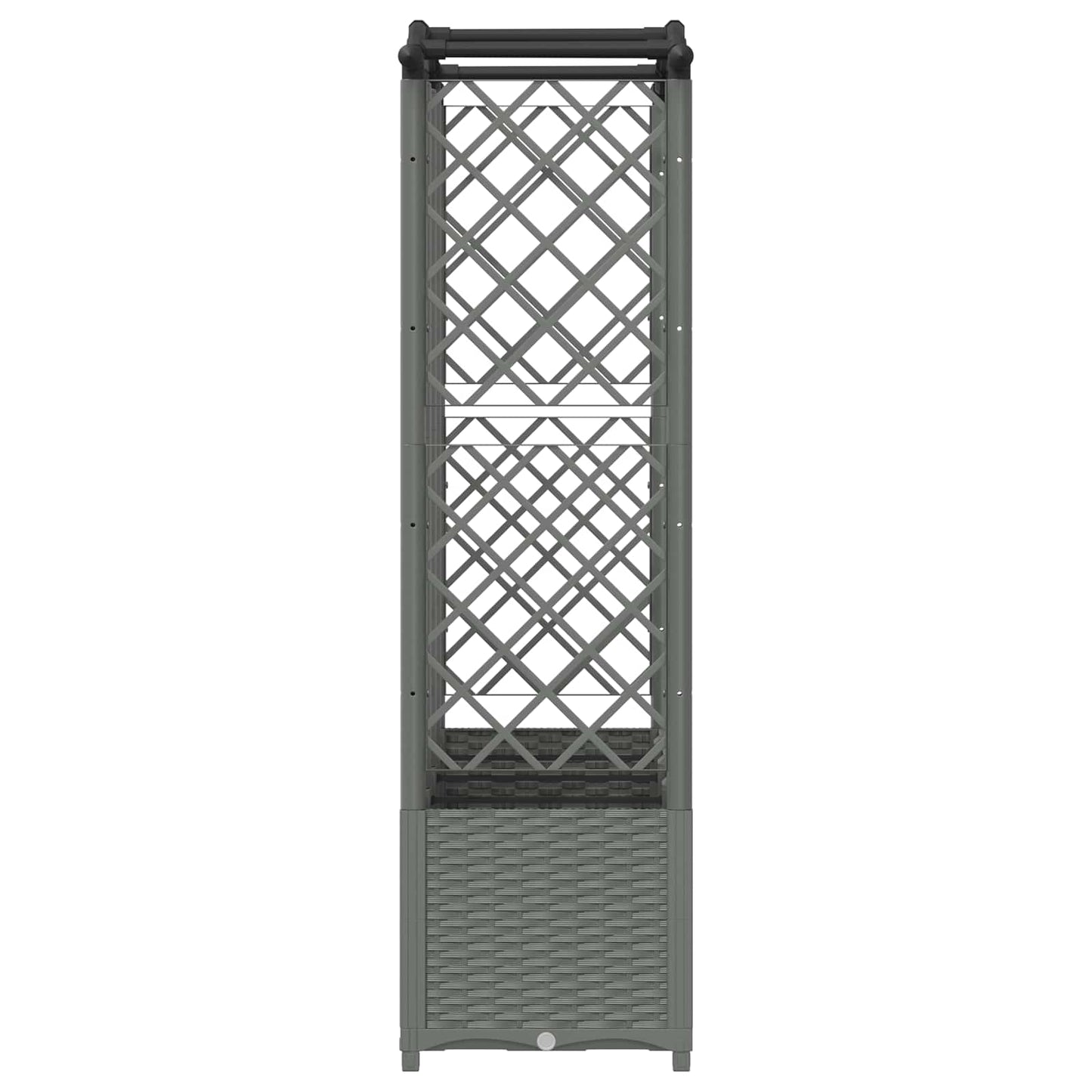Raised Bed with Trellis and Roof Light Grey 204 x 40 x 138 cm