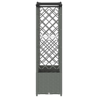 Raised Bed with Trellis and Roof Light Grey 204 x 40 x 138 cm