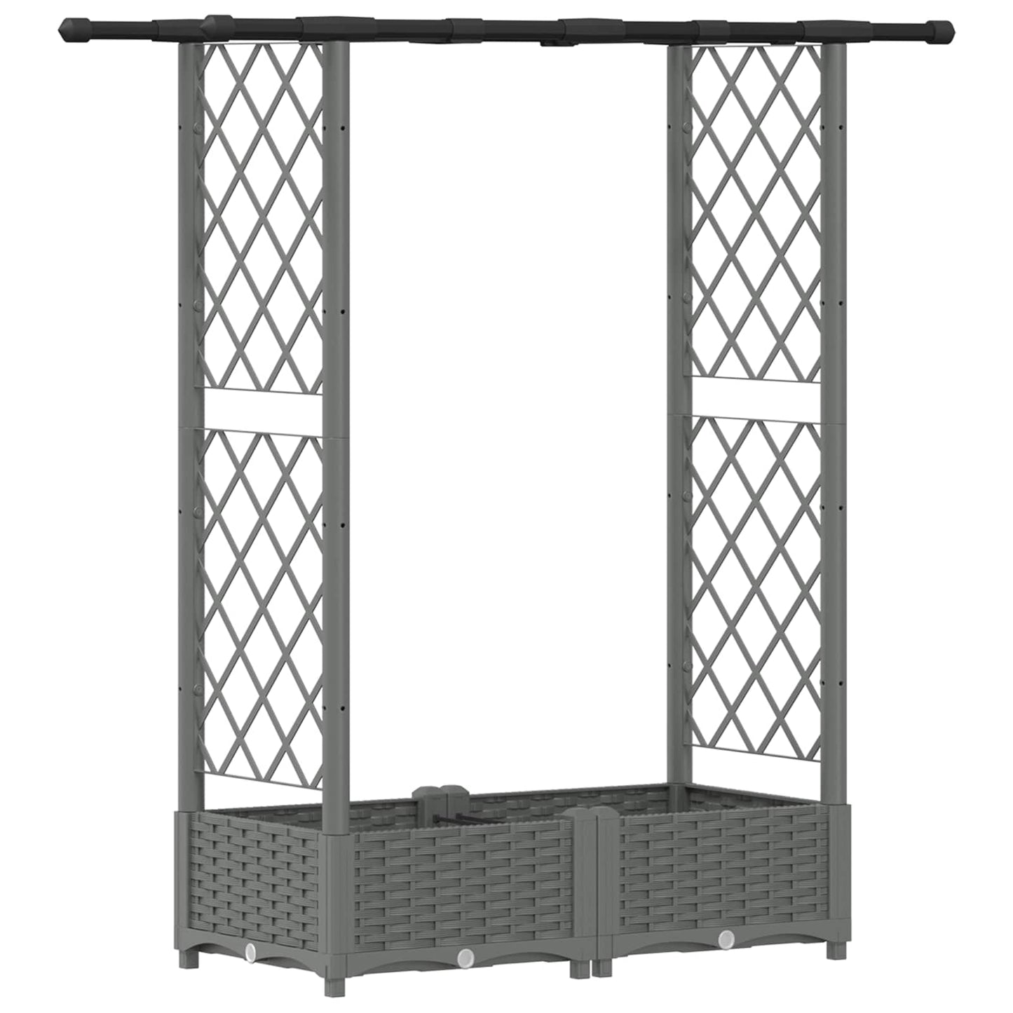 Raised Bed with Trellis and Roof Light Grey 122.5 x 40 x 121 cm