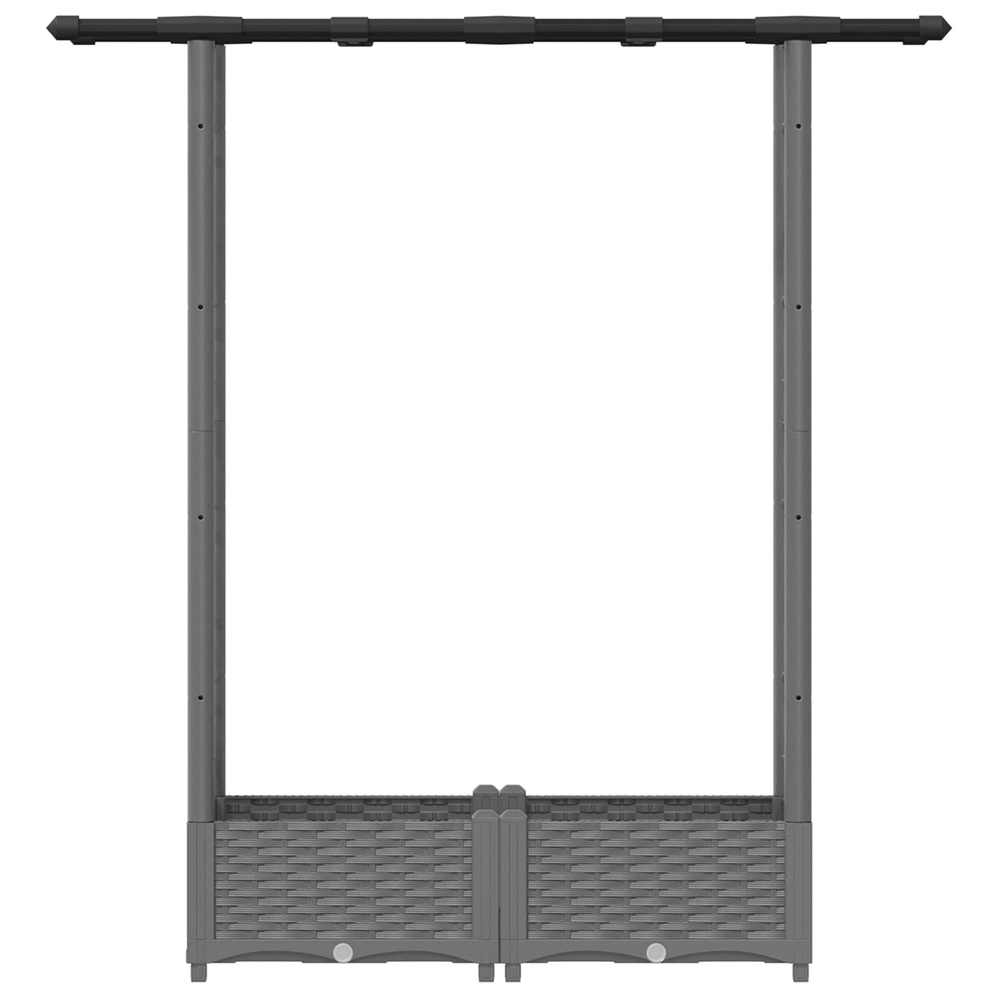 Raised Bed with Trellis and Roof Light Grey 122.5 x 40 x 121 cm