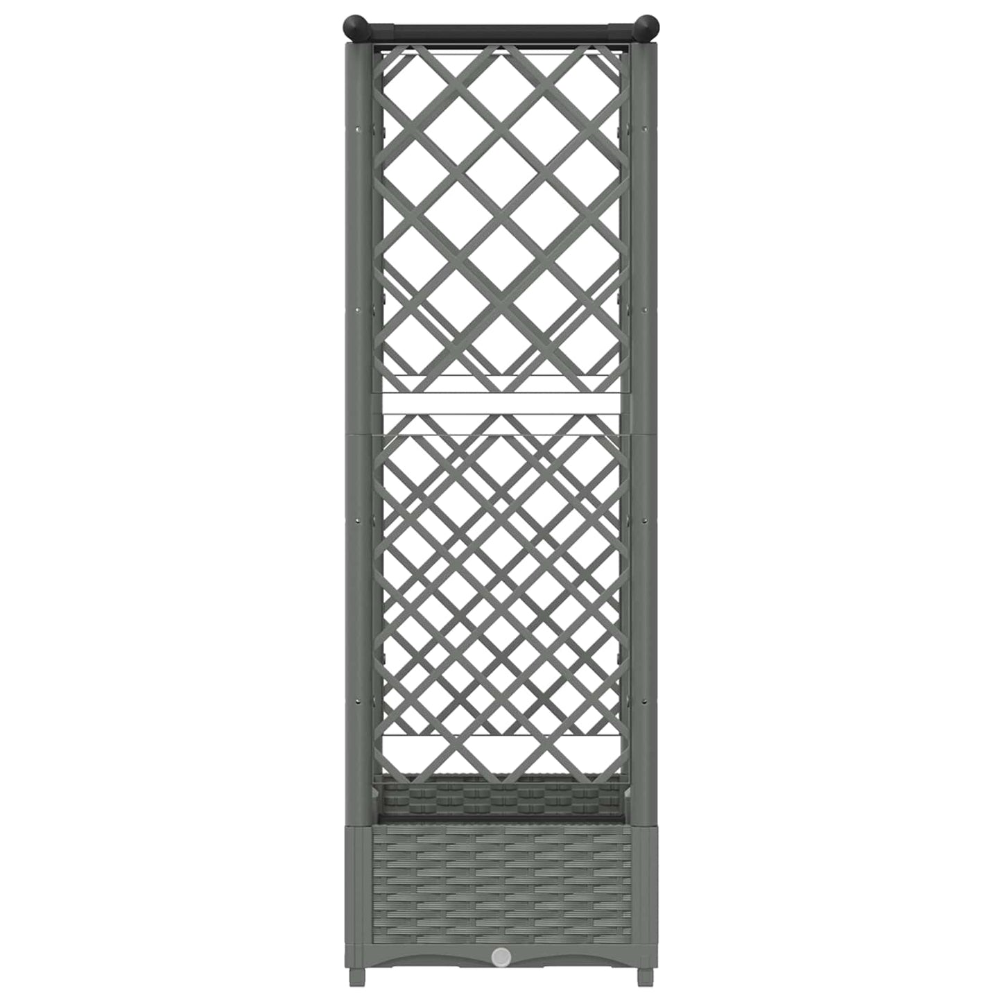 Raised Bed with Trellis and Roof Light Grey 122.5 x 40 x 121 cm