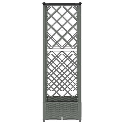 Raised Bed with Trellis and Roof Light Grey 122.5 x 40 x 121 cm