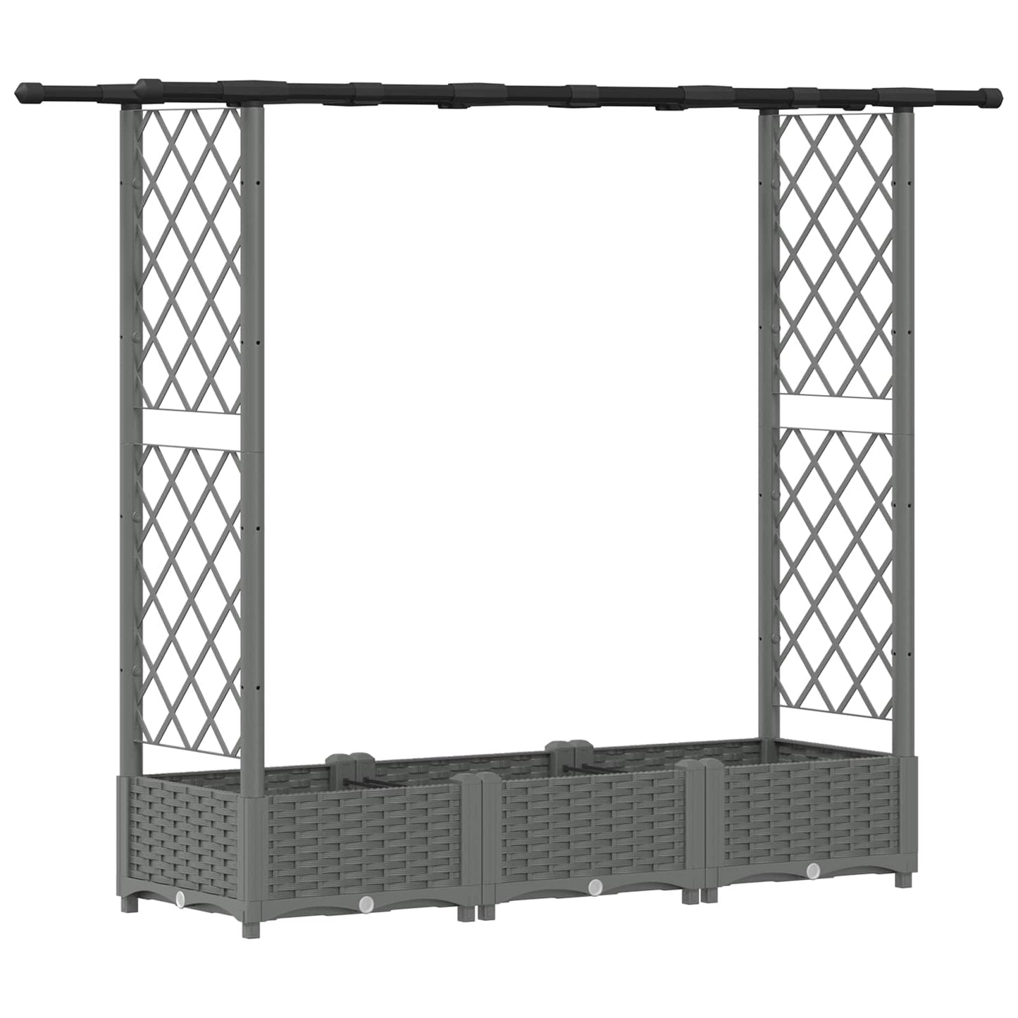 Raised Bed with Trellis and Roof Light Grey 164 x 40 x 123 cm