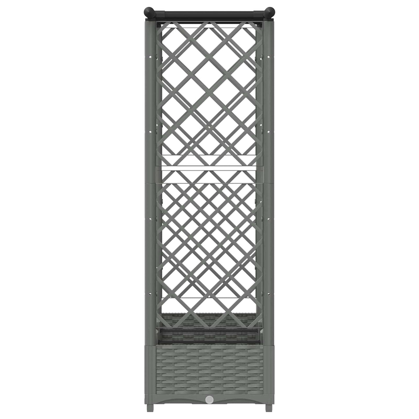 Raised Bed with Trellis and Roof Light Grey 164 x 40 x 123 cm