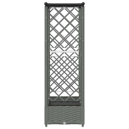 Raised Bed with Trellis and Roof Light Grey 164 x 40 x 123 cm