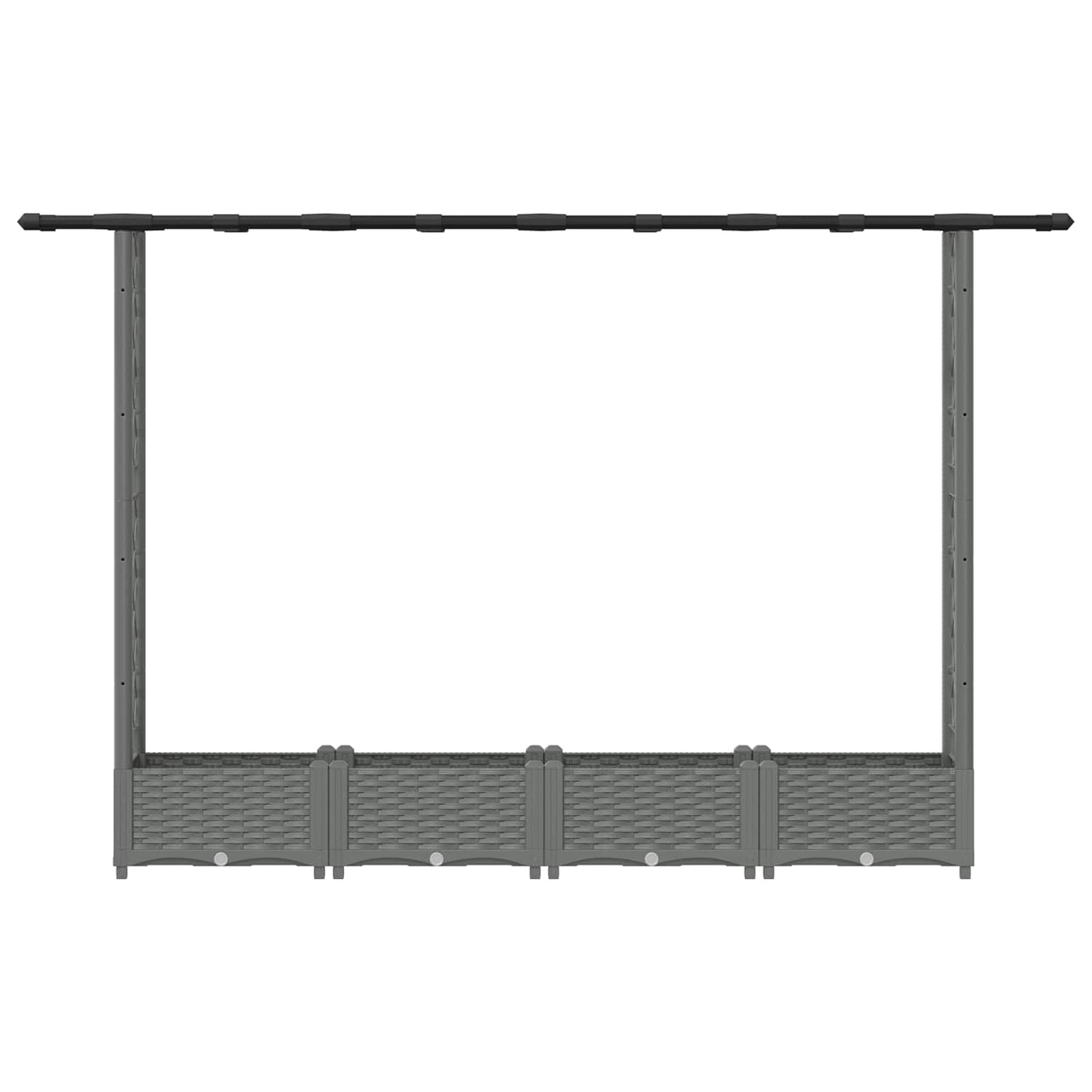 Raised Bed with Trellis and Roof Light Grey 203 x 40 x 121 cm