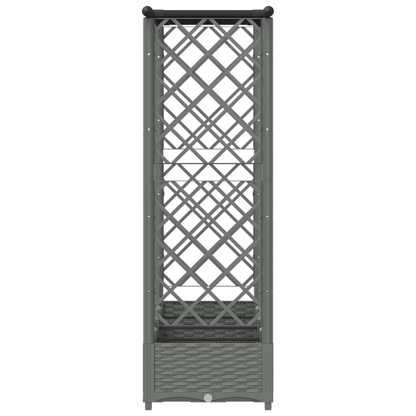 Raised Bed with Trellis and Roof Light Grey 203 x 40 x 121 cm