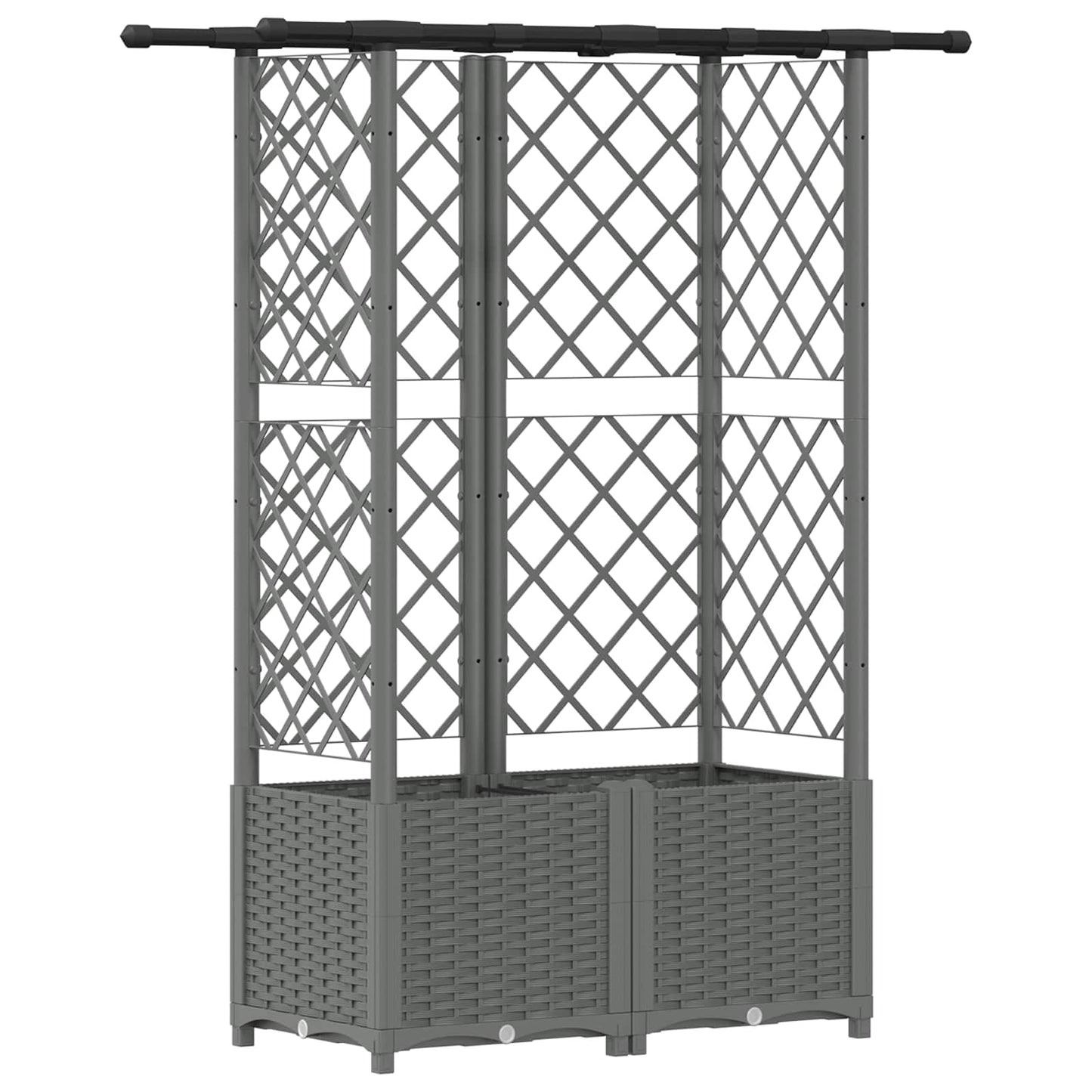 Raised Bed with Trellis and Roof Light Grey 124.5 x 40 x 138 cm
