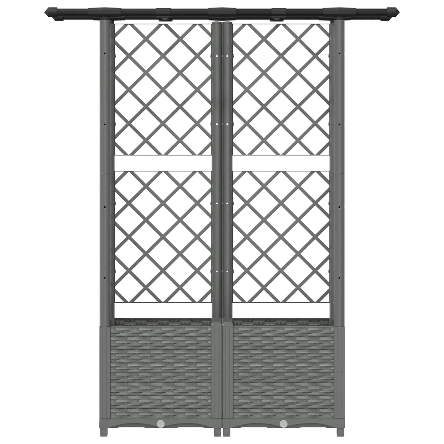 Raised Bed with Trellis and Roof Light Grey 124.5 x 40 x 138 cm