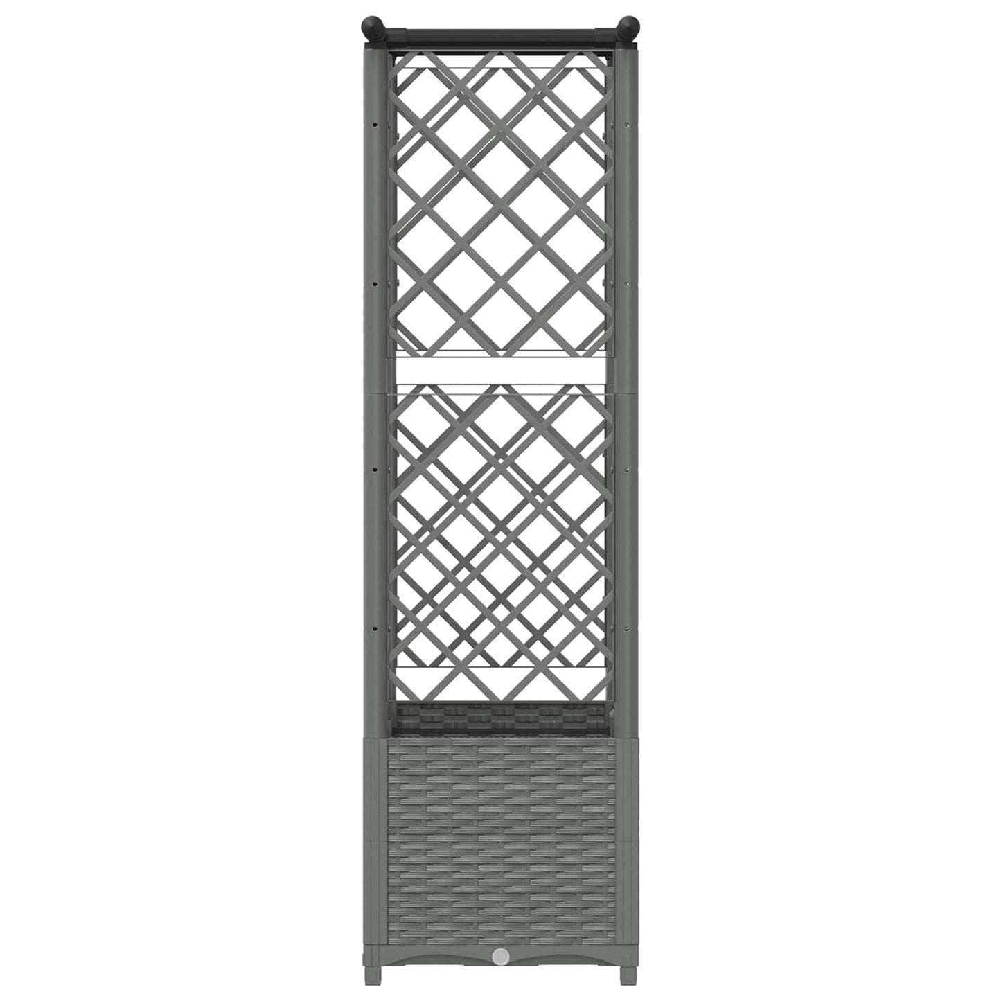 Raised Bed with Trellis and Roof Light Grey 124.5 x 40 x 138 cm