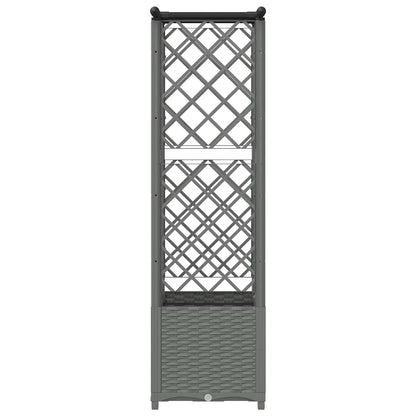 Raised Bed with Trellis and Roof Light Grey 124.5 x 40 x 138 cm