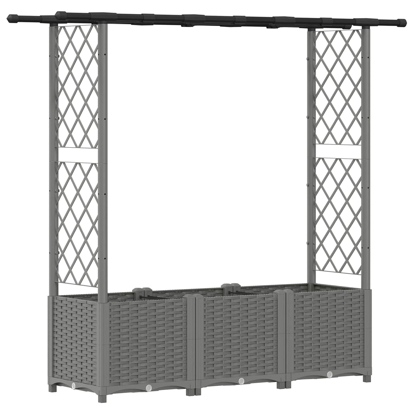 Raised Bed with Trellis and Roof Light Grey 162.5 x 40 x 136 cm