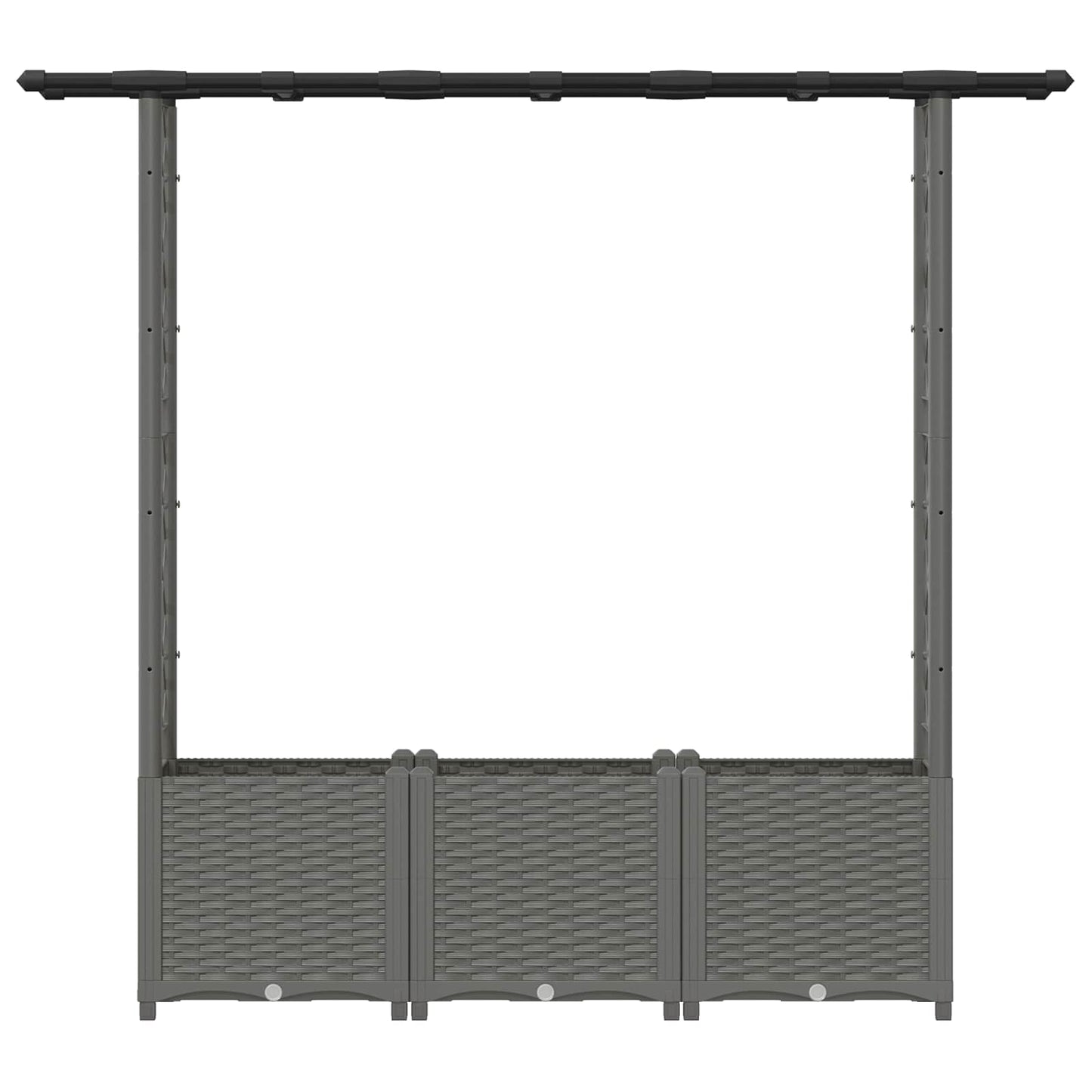 Raised Bed with Trellis and Roof Light Grey 162.5 x 40 x 136 cm