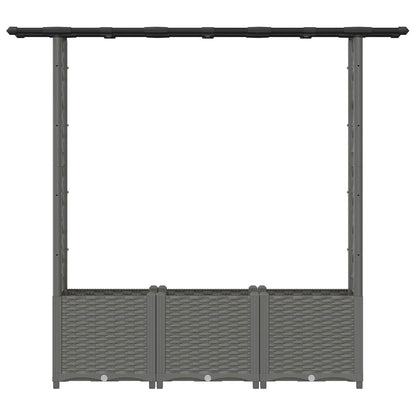 Raised Bed with Trellis and Roof Light Grey 162.5 x 40 x 136 cm