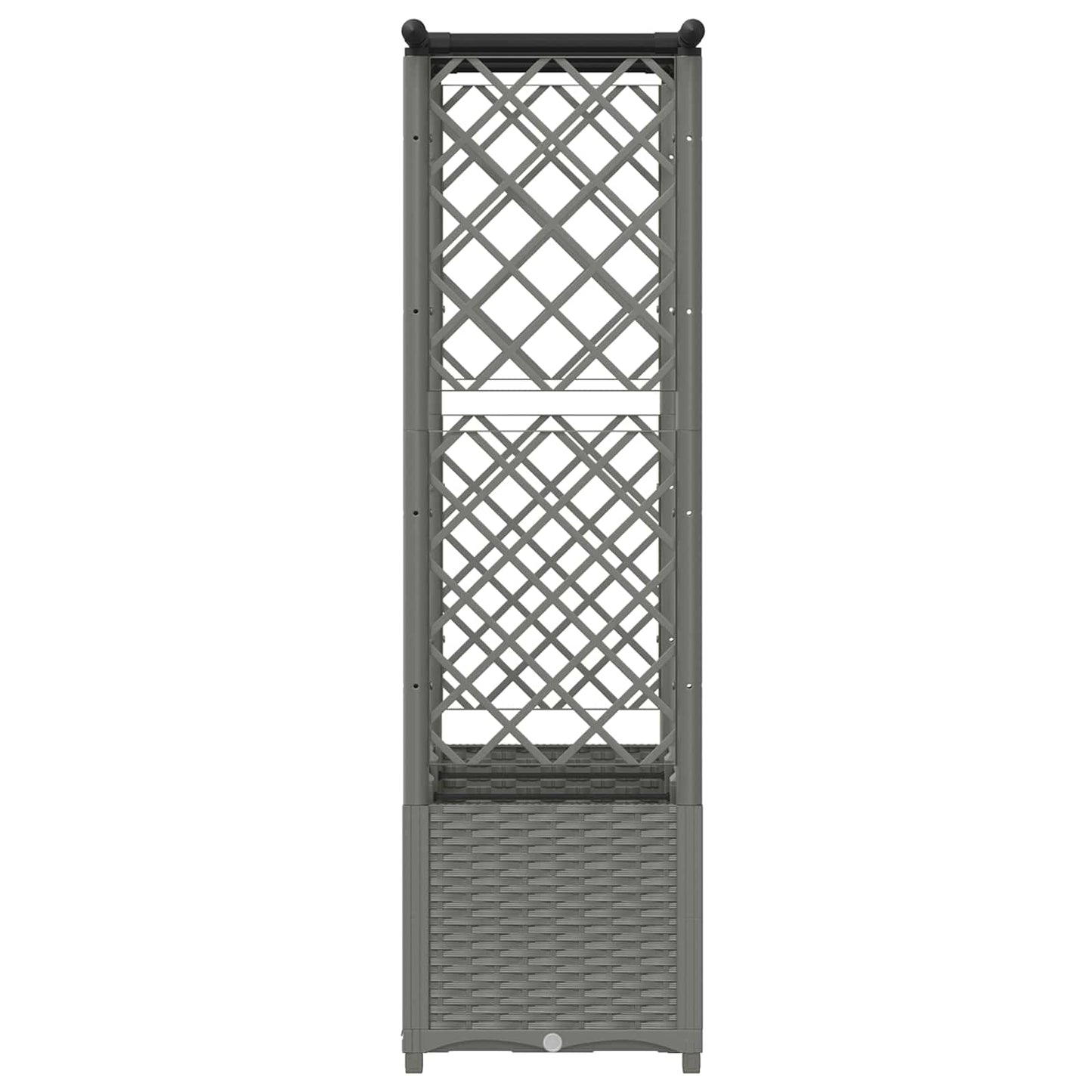 Raised Bed with Trellis and Roof Light Grey 162.5 x 40 x 136 cm