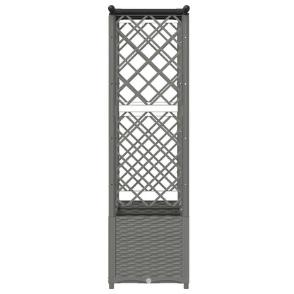 Raised Bed with Trellis and Roof Light Grey 162.5 x 40 x 136 cm