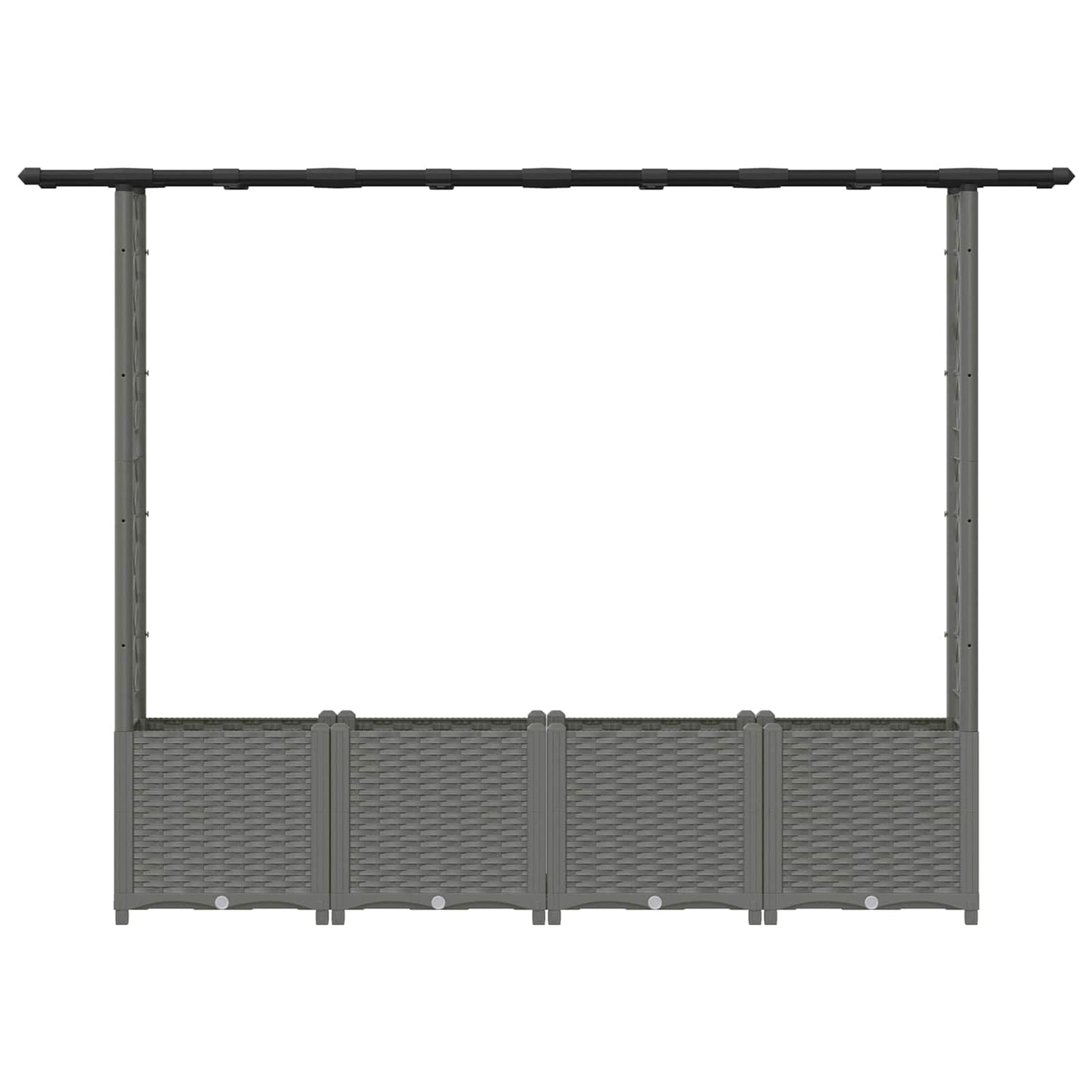 Raised Bed with Trellis and Roof Light Grey 203 x 40 x 136 cm