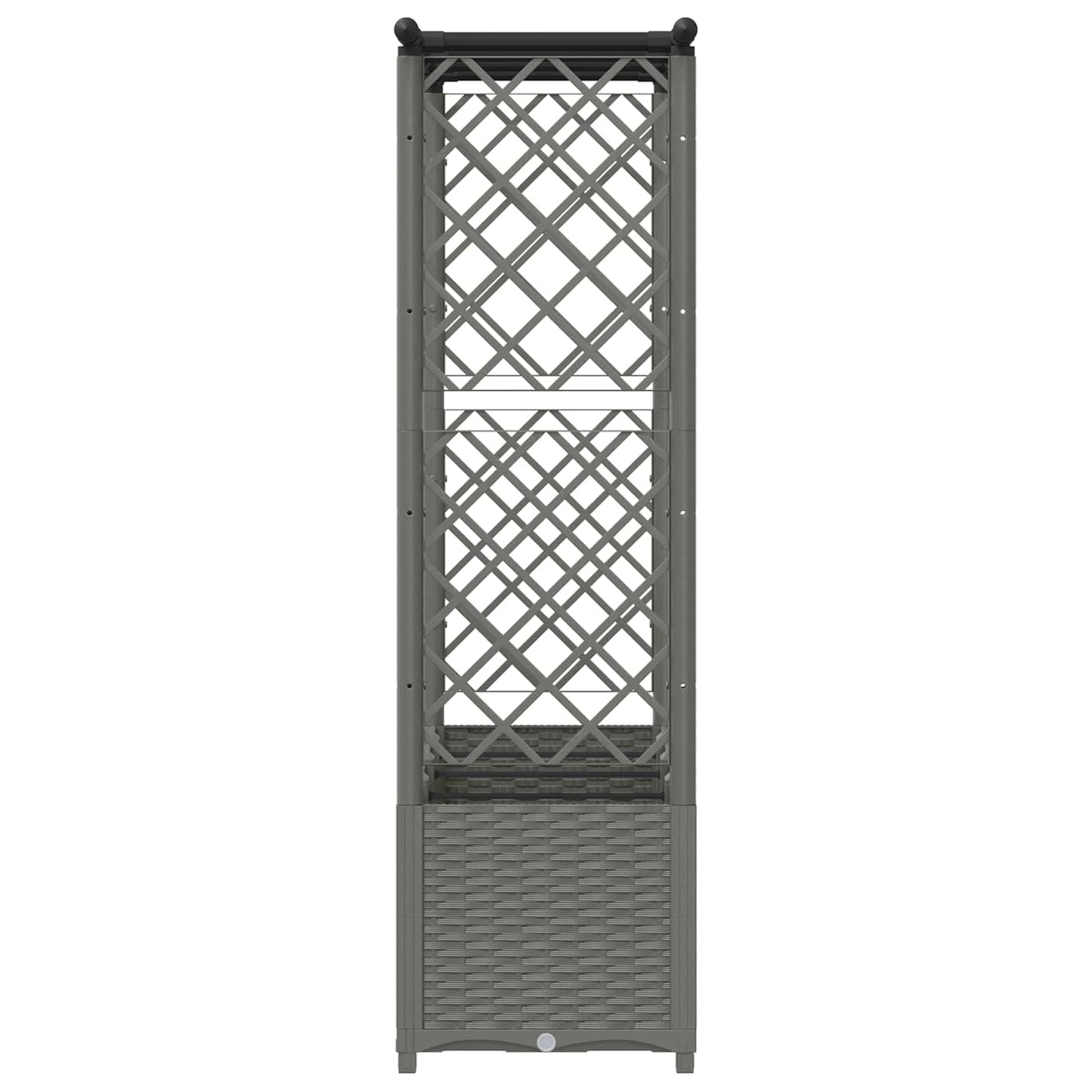 Raised Bed with Trellis and Roof Light Grey 203 x 40 x 136 cm